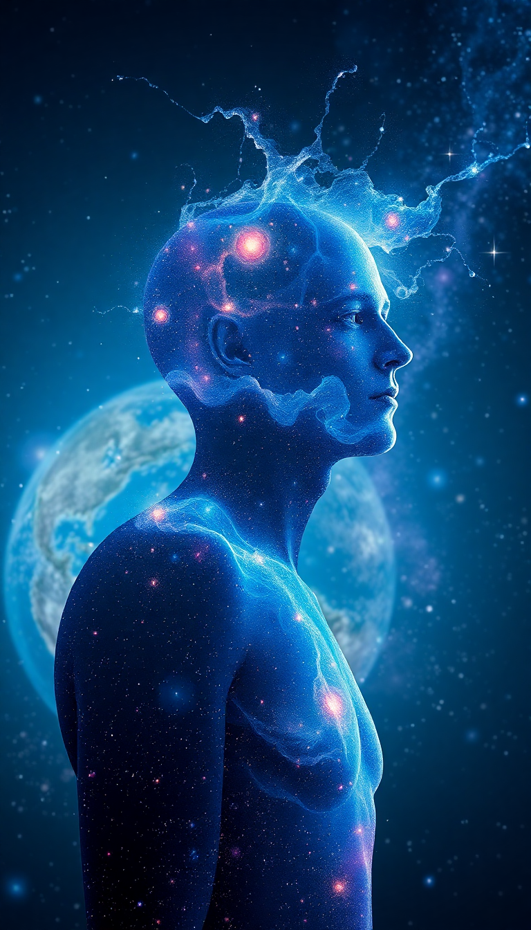 Person Made Of Galaxies Cosmic Digital art Wallpaper