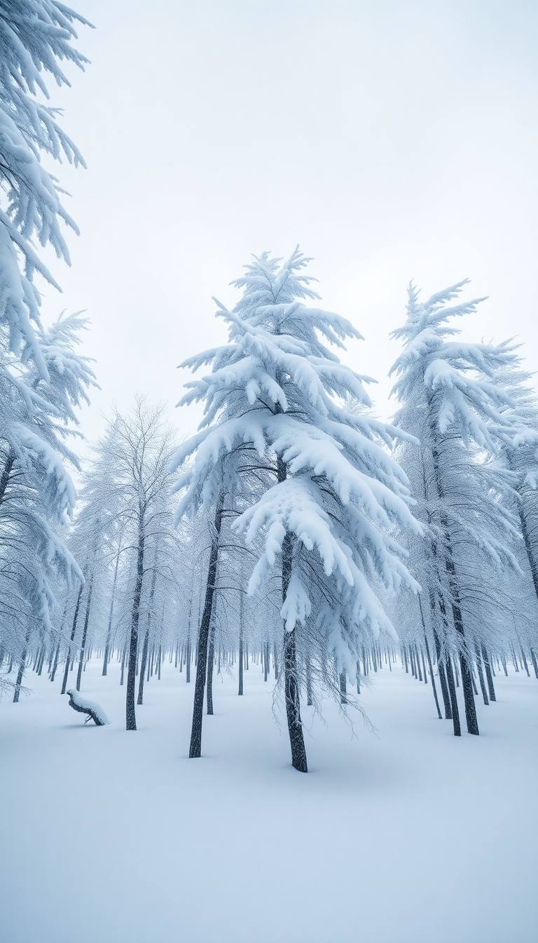 Blizzard Snow Wind Trees Bending Photorealistic Wallpaper