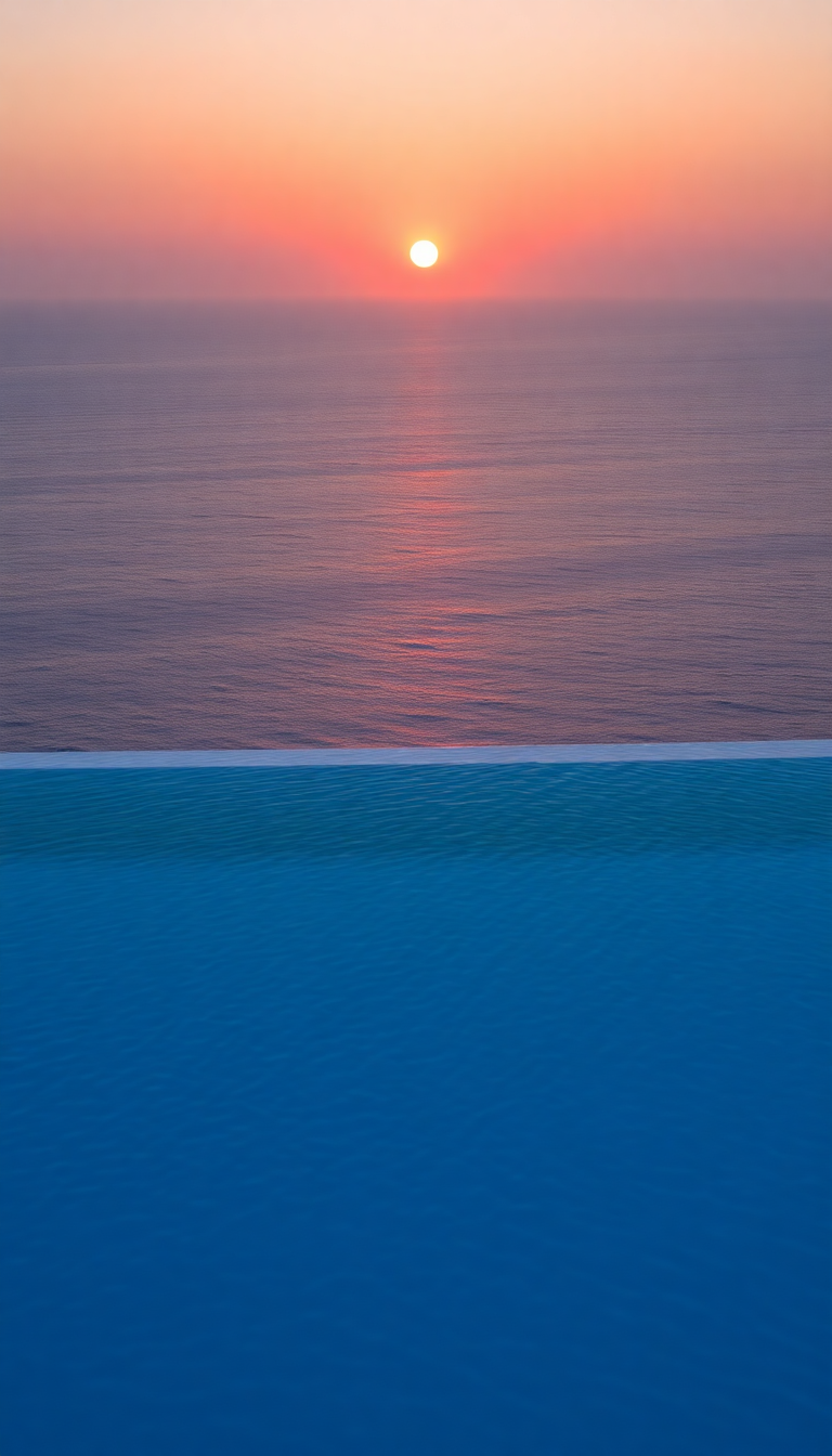 Infinity Pool Edge Overlooking Ocean Photorealistic Wallpaper
