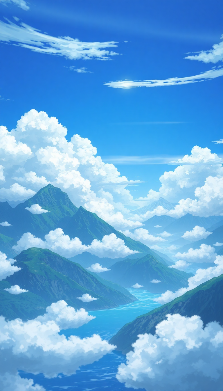 Cloud Sea Above Mountains Anime Anime Wallpaper