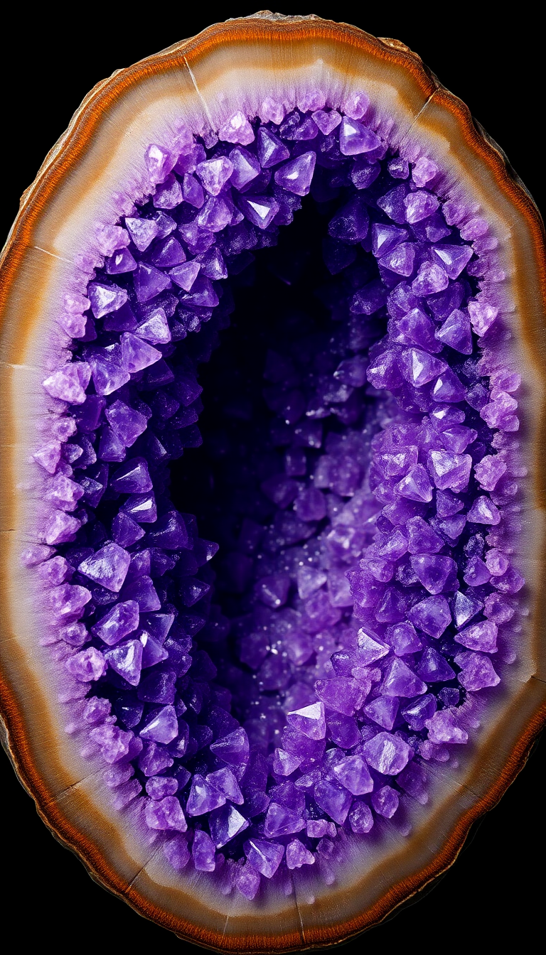 Geode Crystal Interior Purple Amethyst Photorealistic Wallpaper