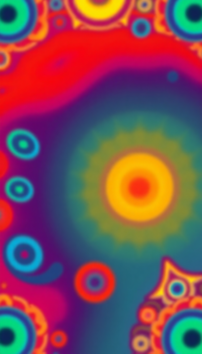 Psychedelic 60s Pattern Colorful Groovy Digital art Wallpaper