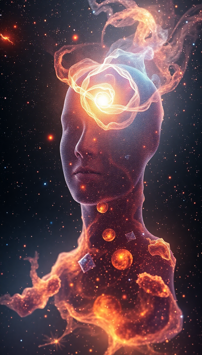 Person Made Of Galaxies Cosmic Digital art Wallpaper