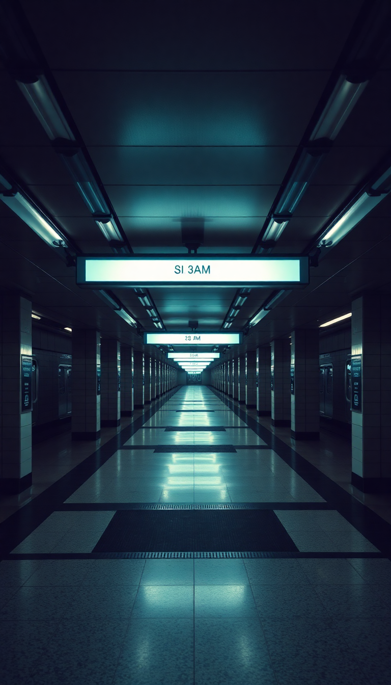Empty Subway Station 3am Fluorescent Aesthetic Wallpaper