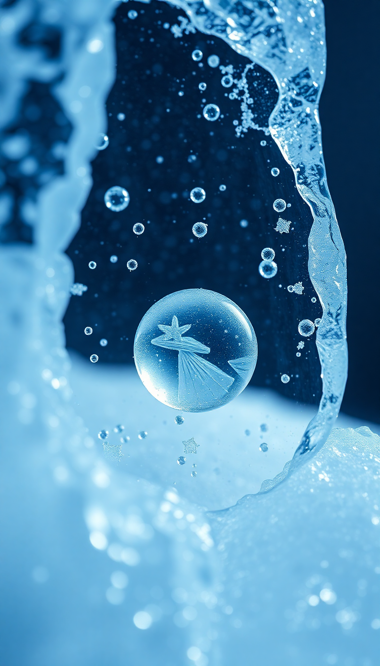 Ice Texture Frozen Bubbles Trapped Photorealistic Wallpaper
