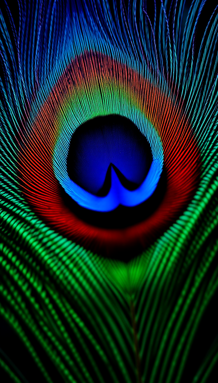 Peacock Feather Macro Iridescent Eye Photorealistic Wallpaper