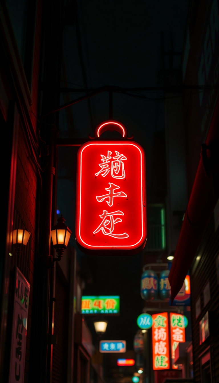 Neon Sign Flickering Dark Alley Aesthetic Wallpaper