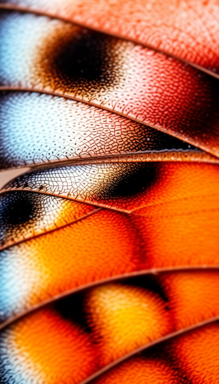 Butterfly Wing Macro Scales Colorful Photorealistic Wallpaper
