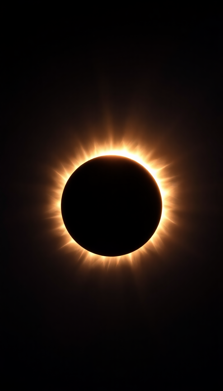 Solar Eclipse Corona Diamond Ring Photorealistic Wallpaper