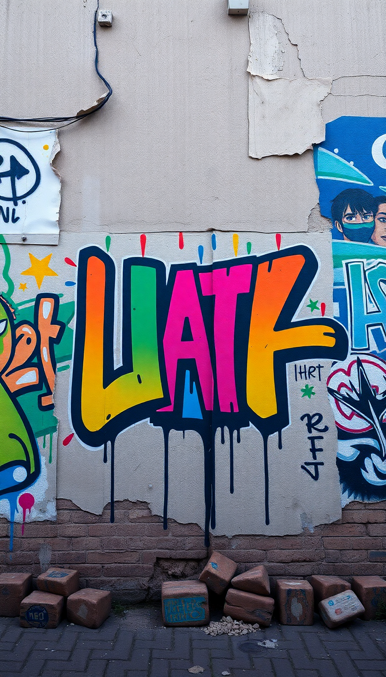 Street Art Mural Colorful Wall Photorealistic Wallpaper