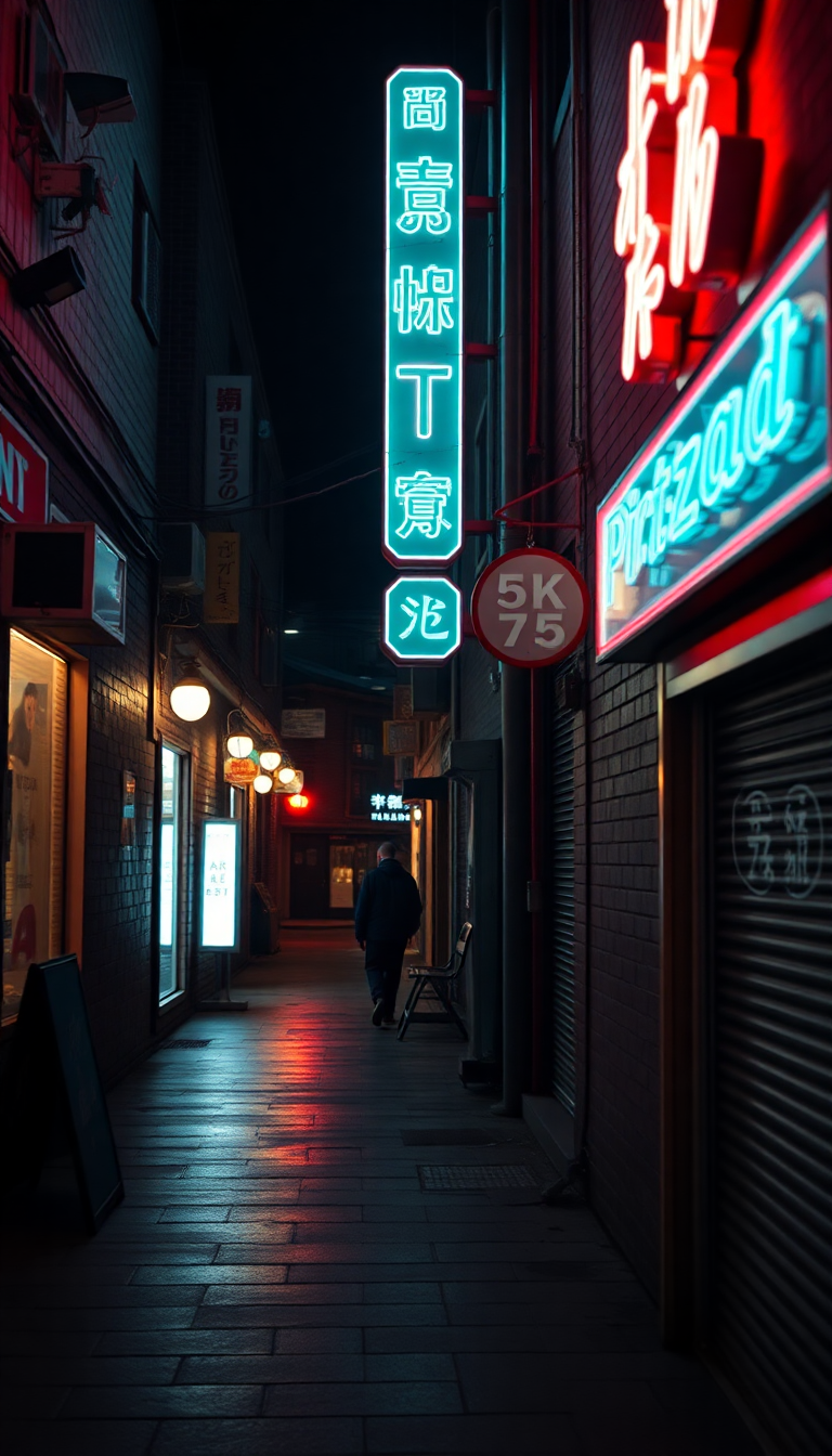 Neon Sign Flickering Dark Alley Aesthetic Wallpaper