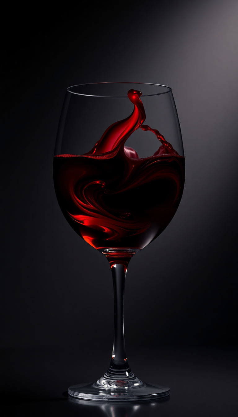 Wine Glass Swirl Burgundy Liquid Photorealistic Wallpaper