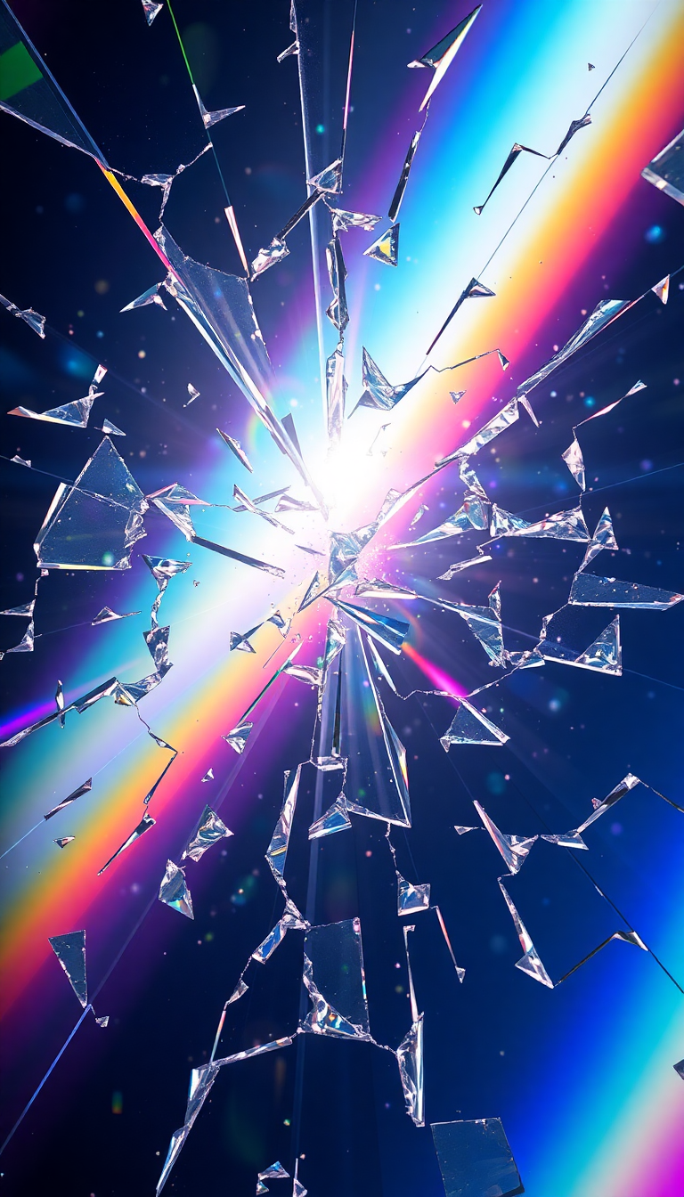 Shattered Glass Prism Light Rainbow Digital art Wallpaper
