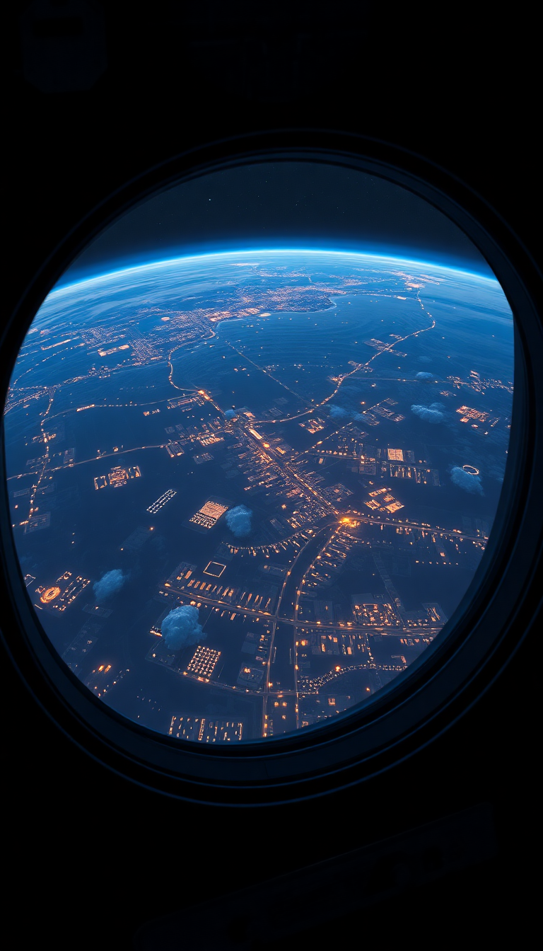Space Station Window View Of Photorealistic Wallpaper