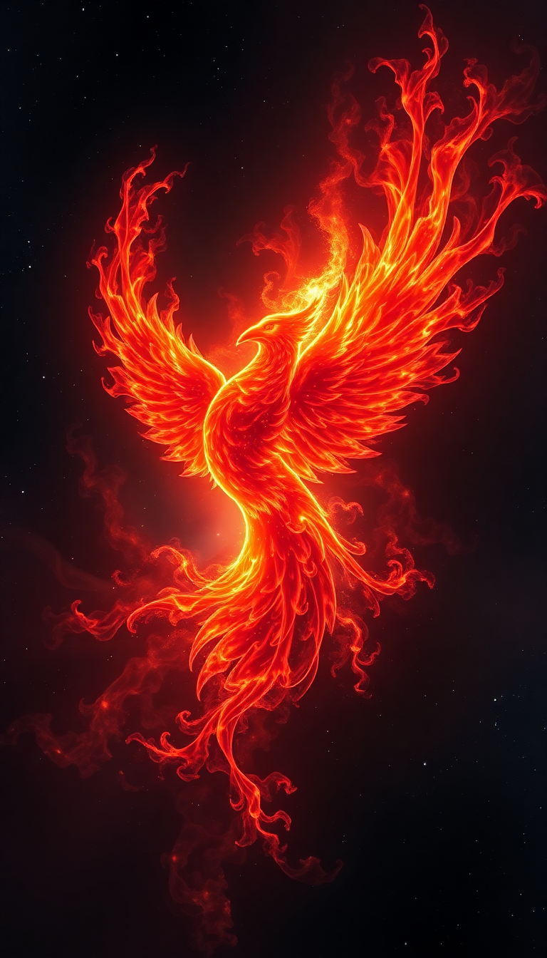 Nebula Shaped Like Phoenix Bird Digital art Wallpaper