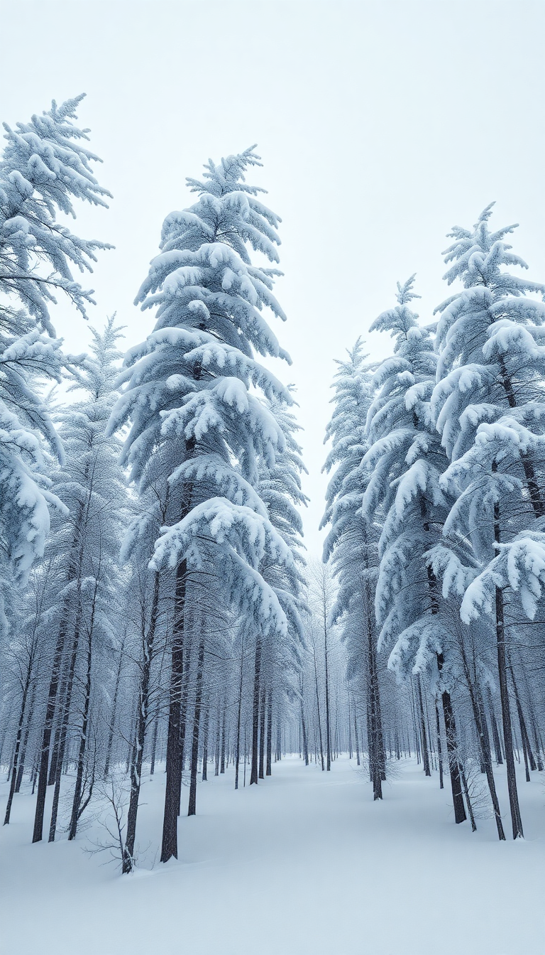Blizzard Snow Wind Trees Bending Photorealistic Wallpaper