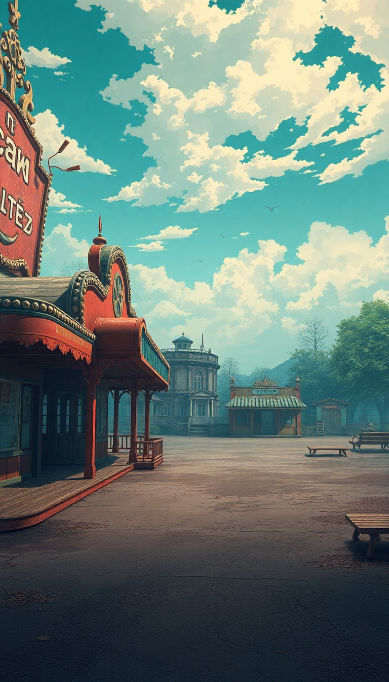 Abandoned Amusement Park Anime Eerie Anime Wallpaper
