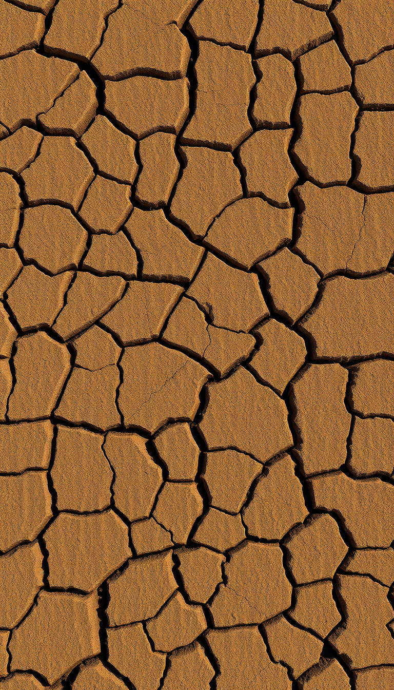 Cracked Earth Drought Pattern Texture Photorealistic Wallpaper