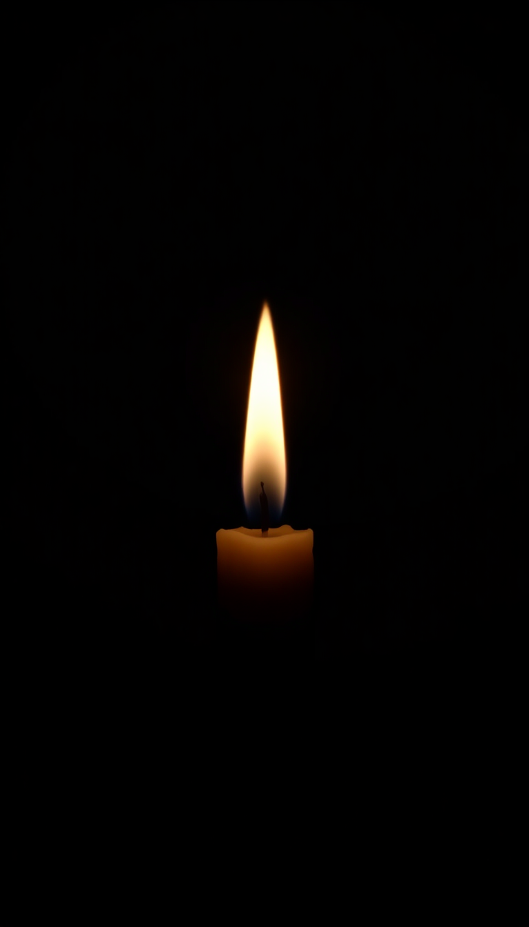 Single Candle Flame In Complete Photorealistic Wallpaper
