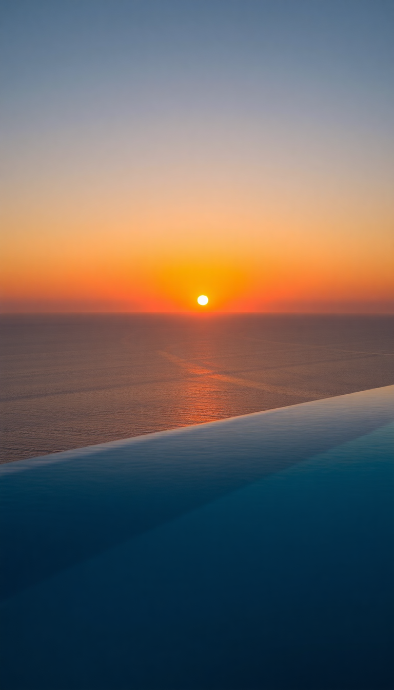 Infinity Pool Edge Overlooking Ocean Photorealistic Wallpaper