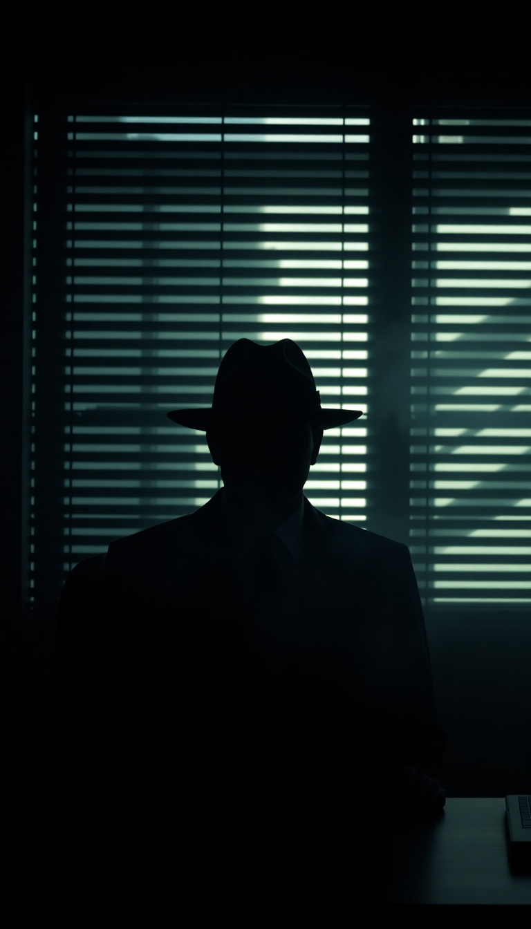 Noir Detective Office Blinds Shadows Aesthetic Wallpaper
