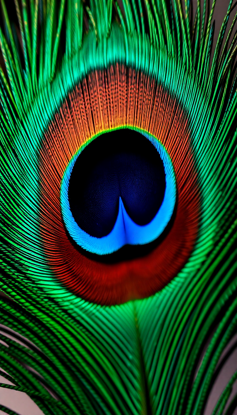 Peacock Feather Macro Iridescent Eye Photorealistic Wallpaper