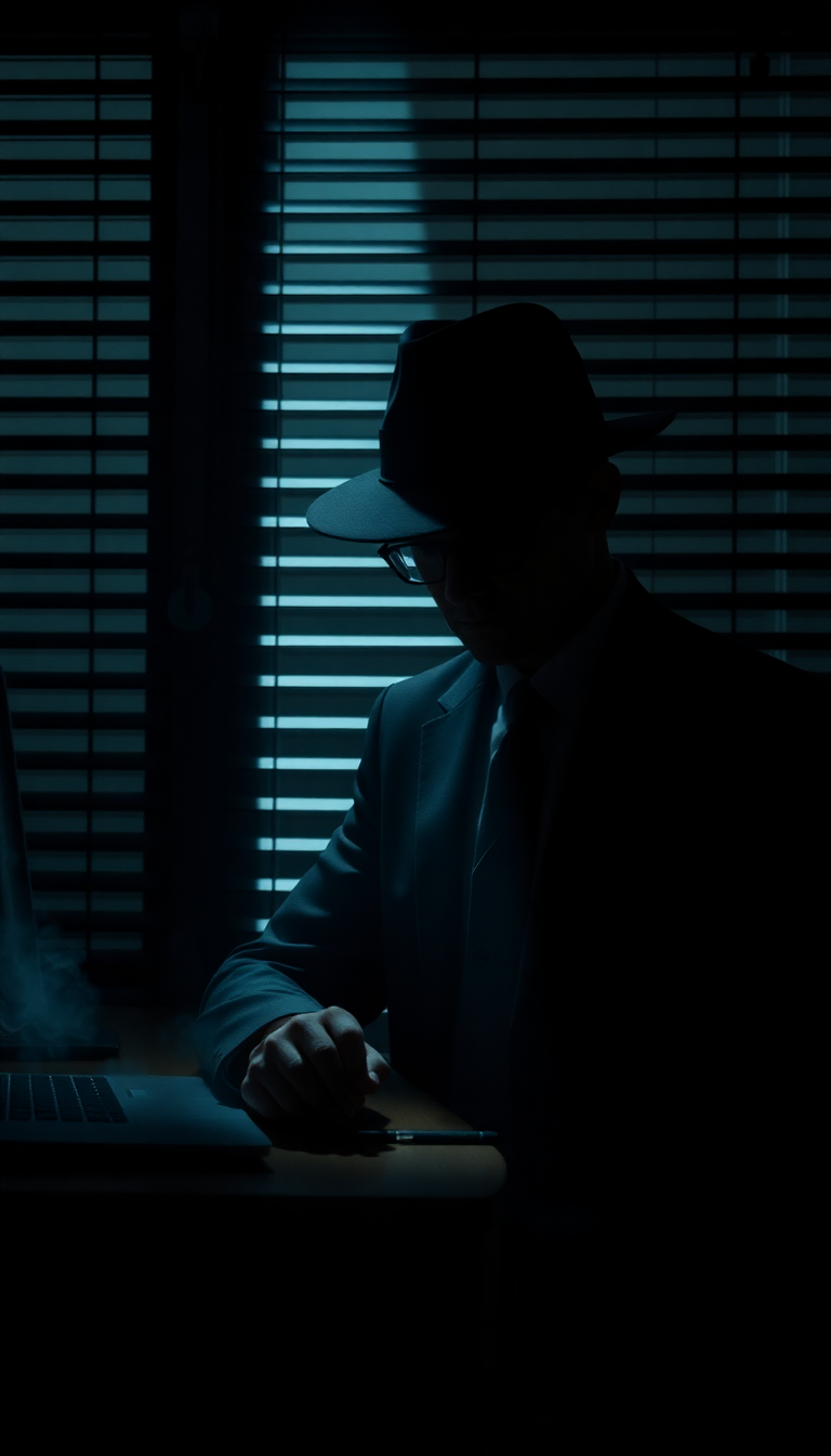 Noir Detective Office Blinds Shadows Aesthetic Wallpaper
