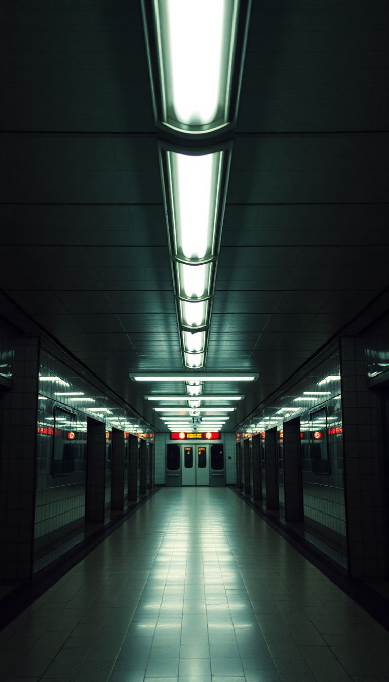 Empty Subway Station 3am Fluorescent Aesthetic Wallpaper