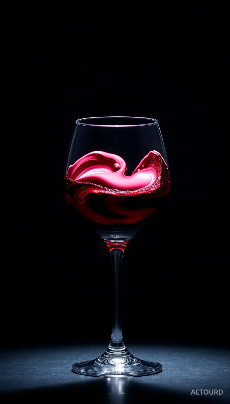 Wine Glass Swirl Burgundy Liquid Photorealistic Wallpaper
