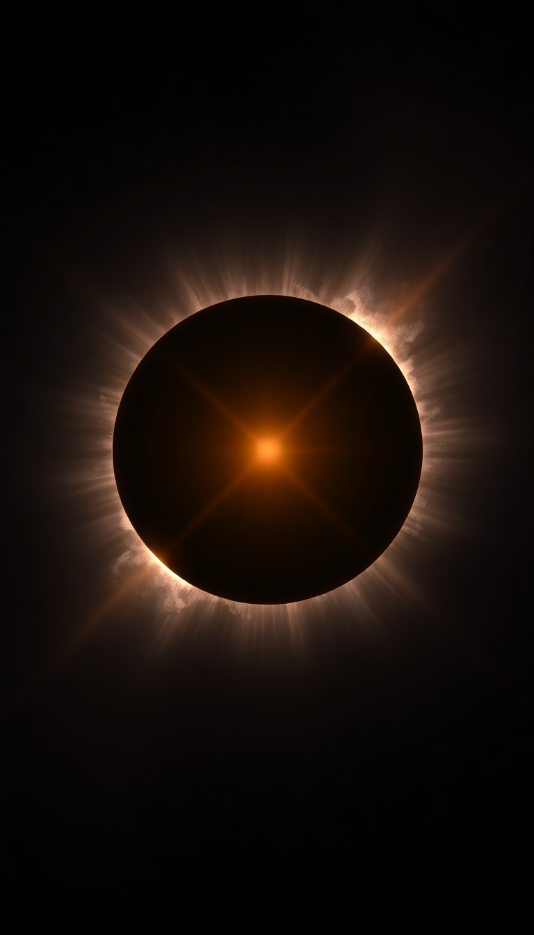 Solar Eclipse Corona Diamond Ring Photorealistic Wallpaper