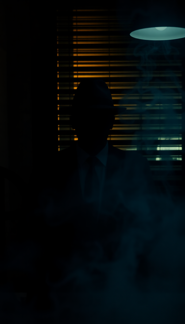 Noir Detective Office Blinds Shadows Aesthetic Wallpaper