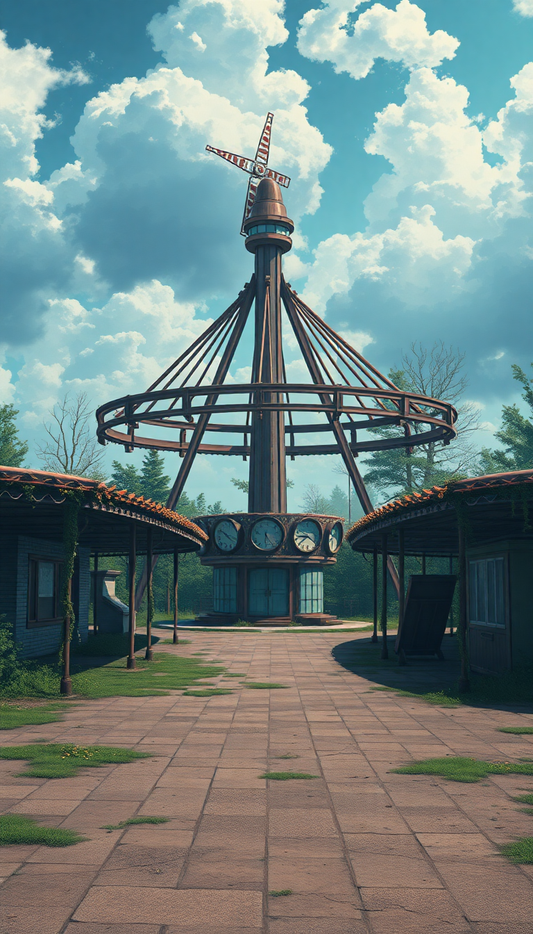 Abandoned Amusement Park Anime Eerie Anime Wallpaper