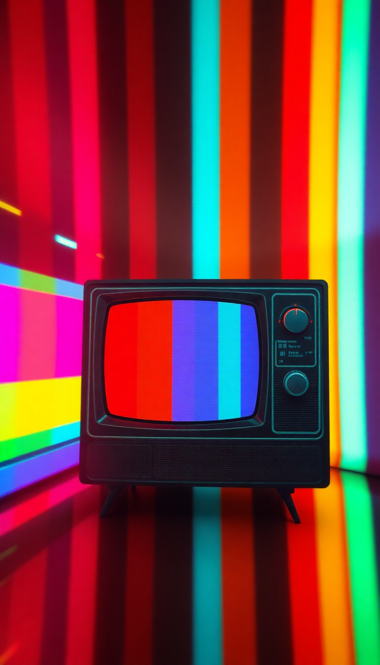 Vintage Television Static Colorful Noise Digital art Wallpaper