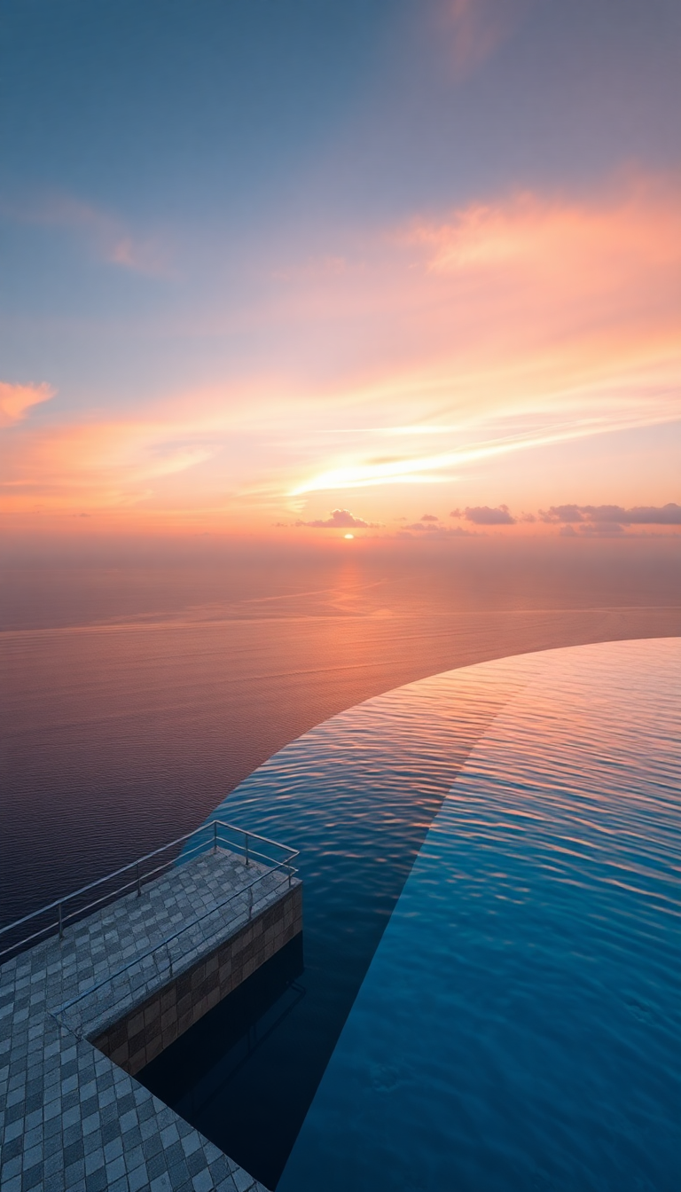 Infinity Pool Edge Overlooking Ocean Photorealistic Wallpaper