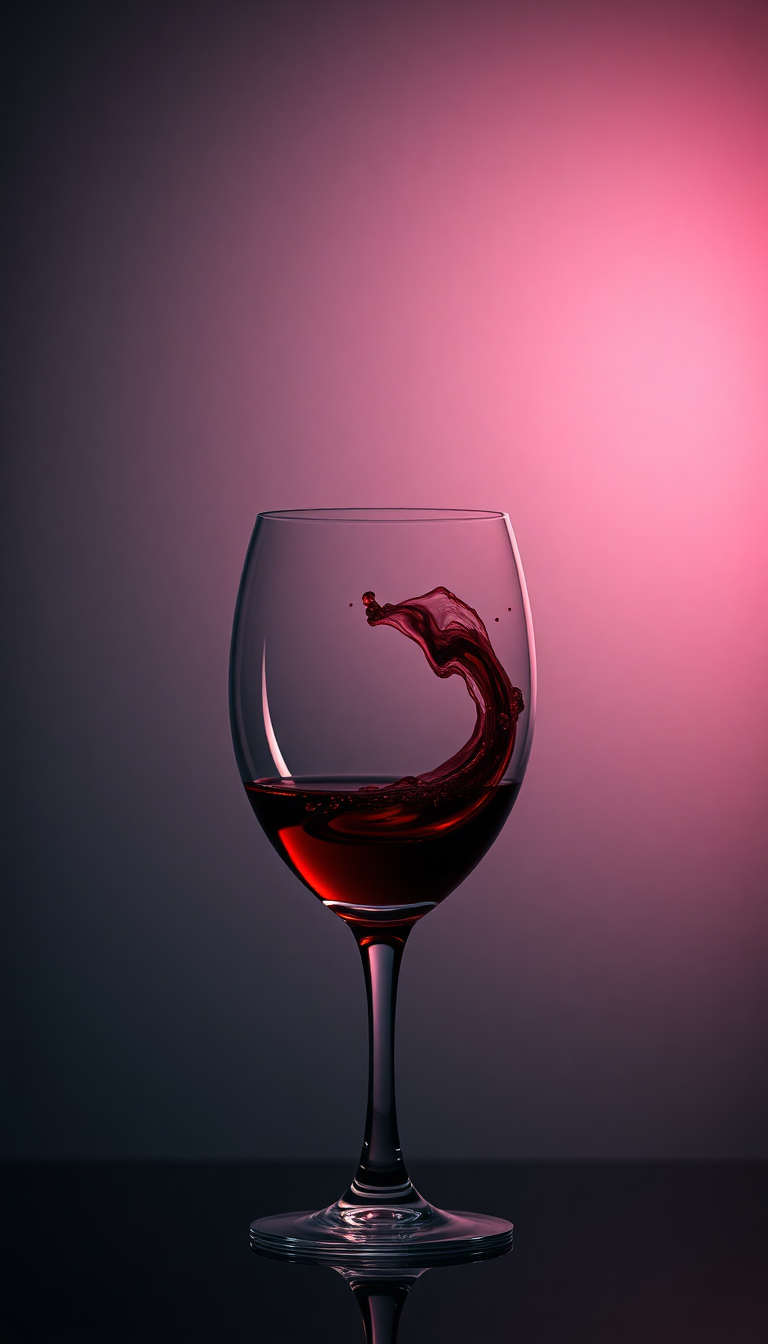 Wine Glass Swirl Burgundy Liquid Photorealistic Wallpaper
