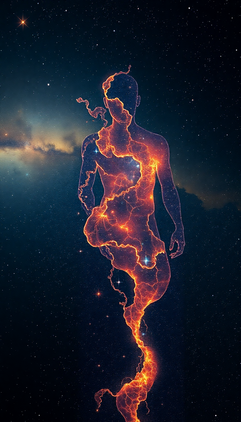 Person Made Of Galaxies Cosmic Digital art Wallpaper