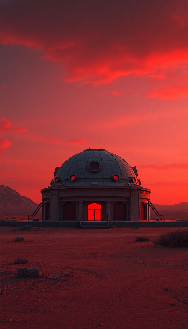 Mars Colony Dome At Sunset Digital art Wallpaper