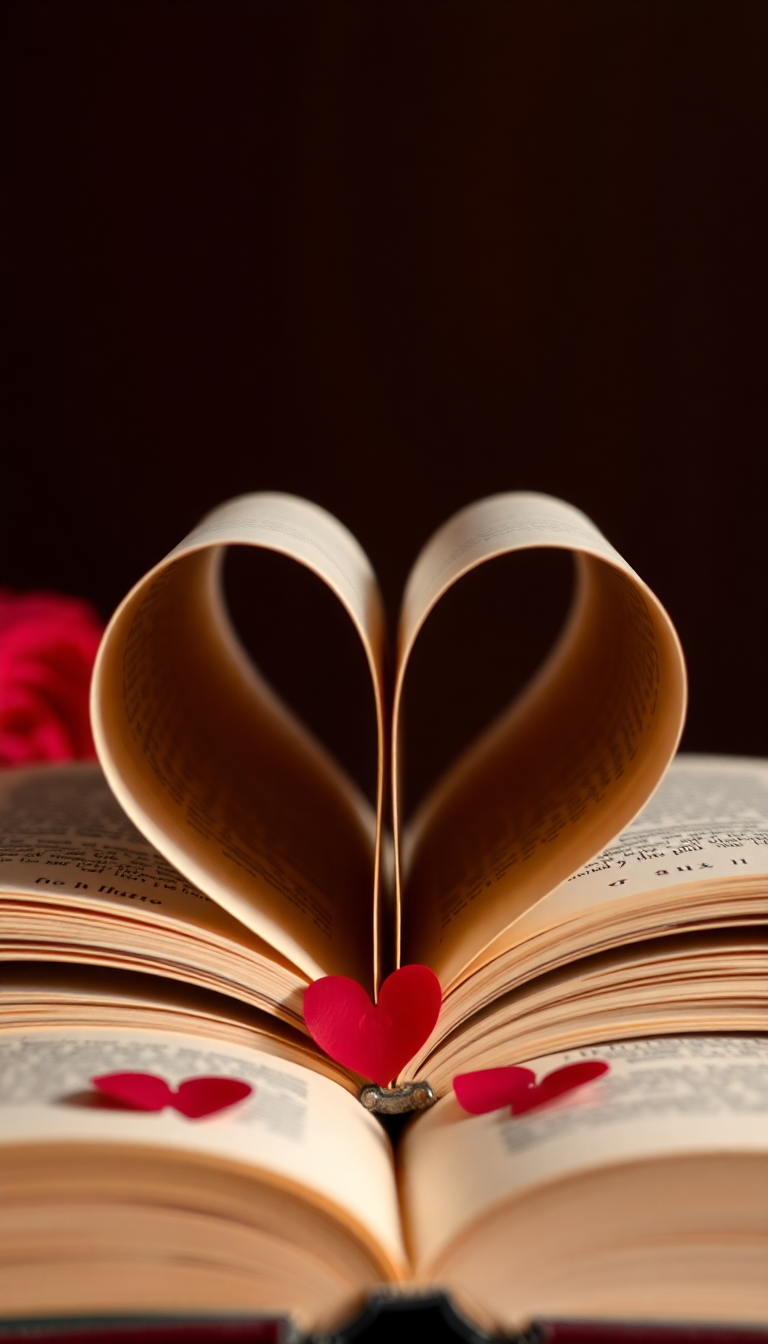 Book Pages Heart Shape Romantic Aesthetic Wallpaper