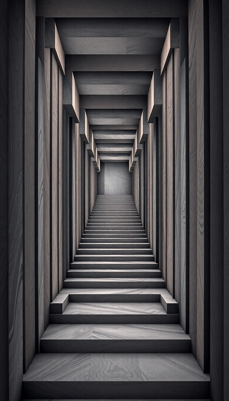 Impossible Geometry Escher Style Infinite Digital art Wallpaper