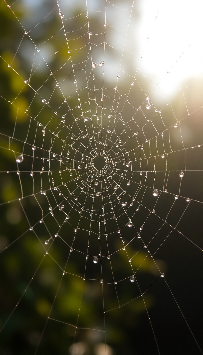 Dew Drops On Spiderweb Morning Aesthetic Wallpaper