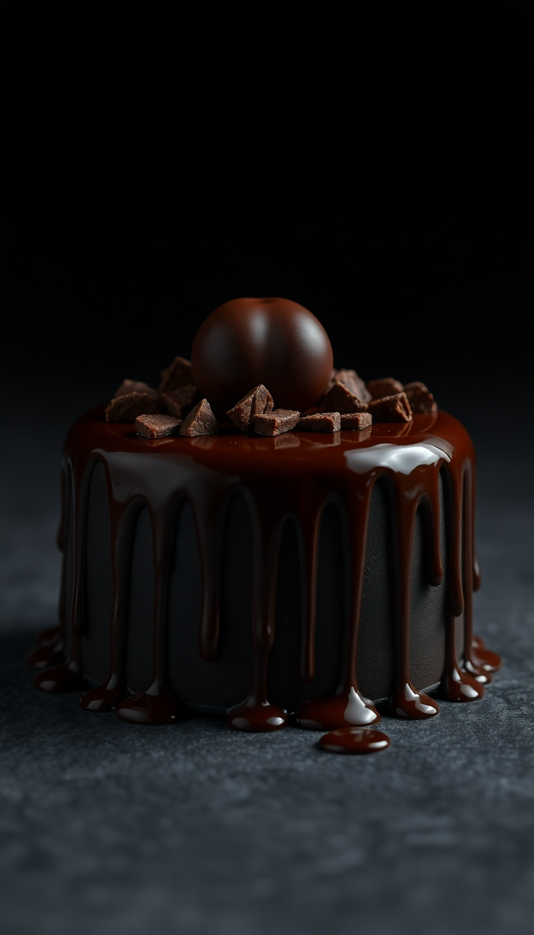 Chocolate Drip Cake Decadent Dessert Photorealistic Wallpaper