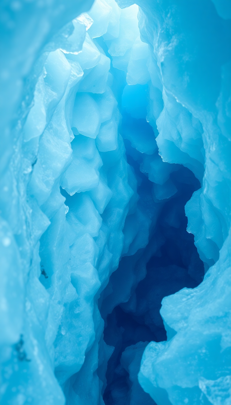 Glacial Ice Cave Blue Crystal Photorealistic Wallpaper