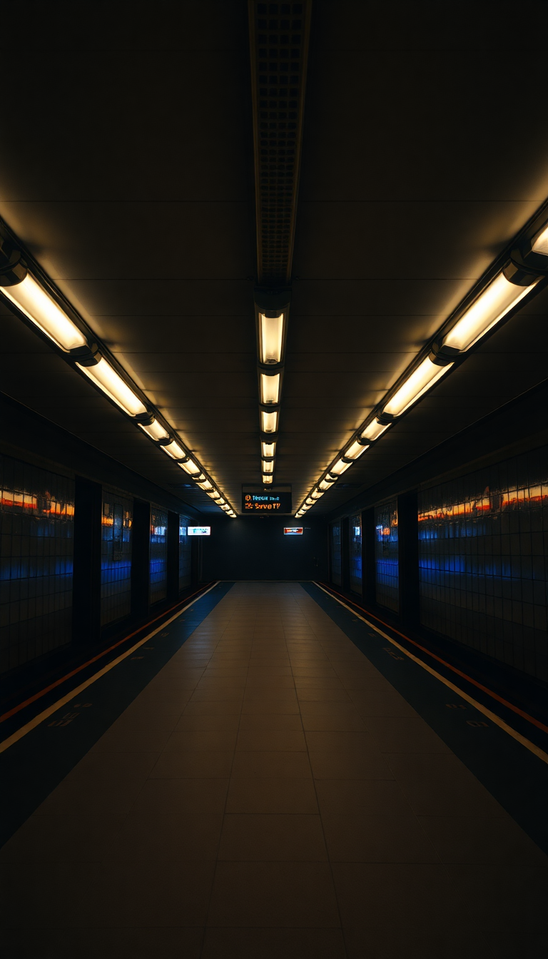 Empty Subway Station 3am Fluorescent Aesthetic Wallpaper