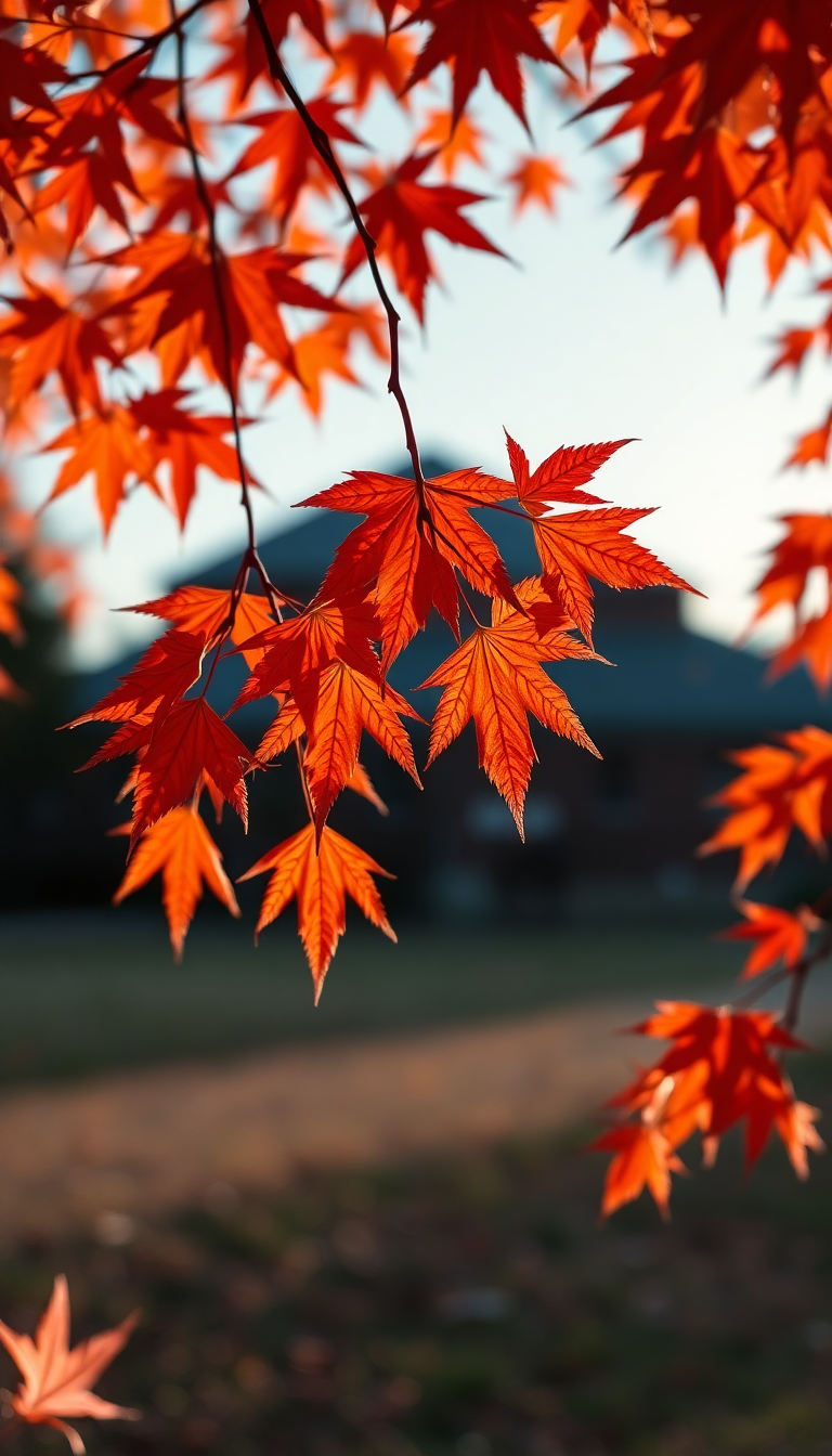 Autumn Leaves Falling Maple Red Photorealistic Wallpaper
