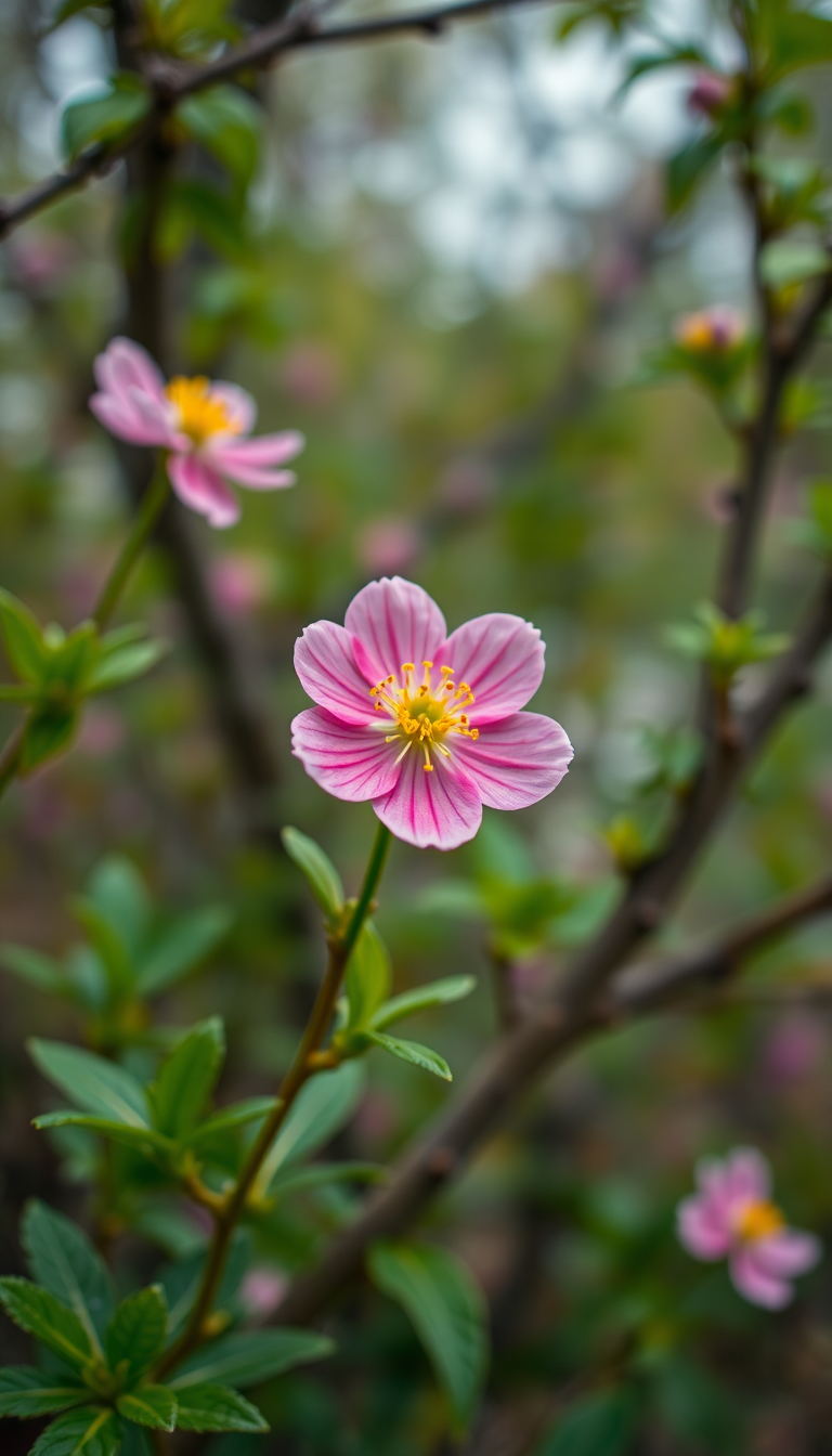 Spring Rain Flower Blooming Time Aesthetic Wallpaper