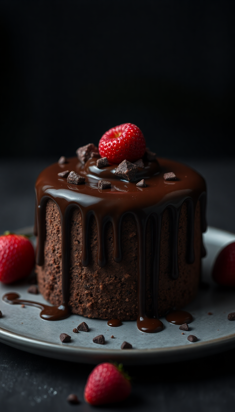 Chocolate Drip Cake Decadent Dessert Photorealistic Wallpaper
