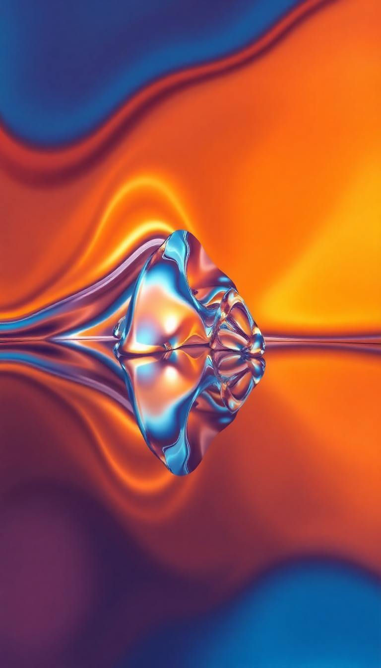 Liquid Chrome Morphing Shapes Reflective Digital art Wallpaper