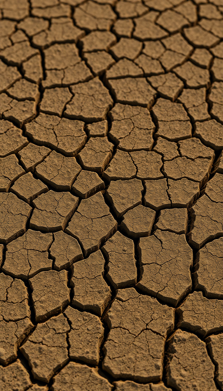 Cracked Earth Drought Pattern Texture Photorealistic Wallpaper