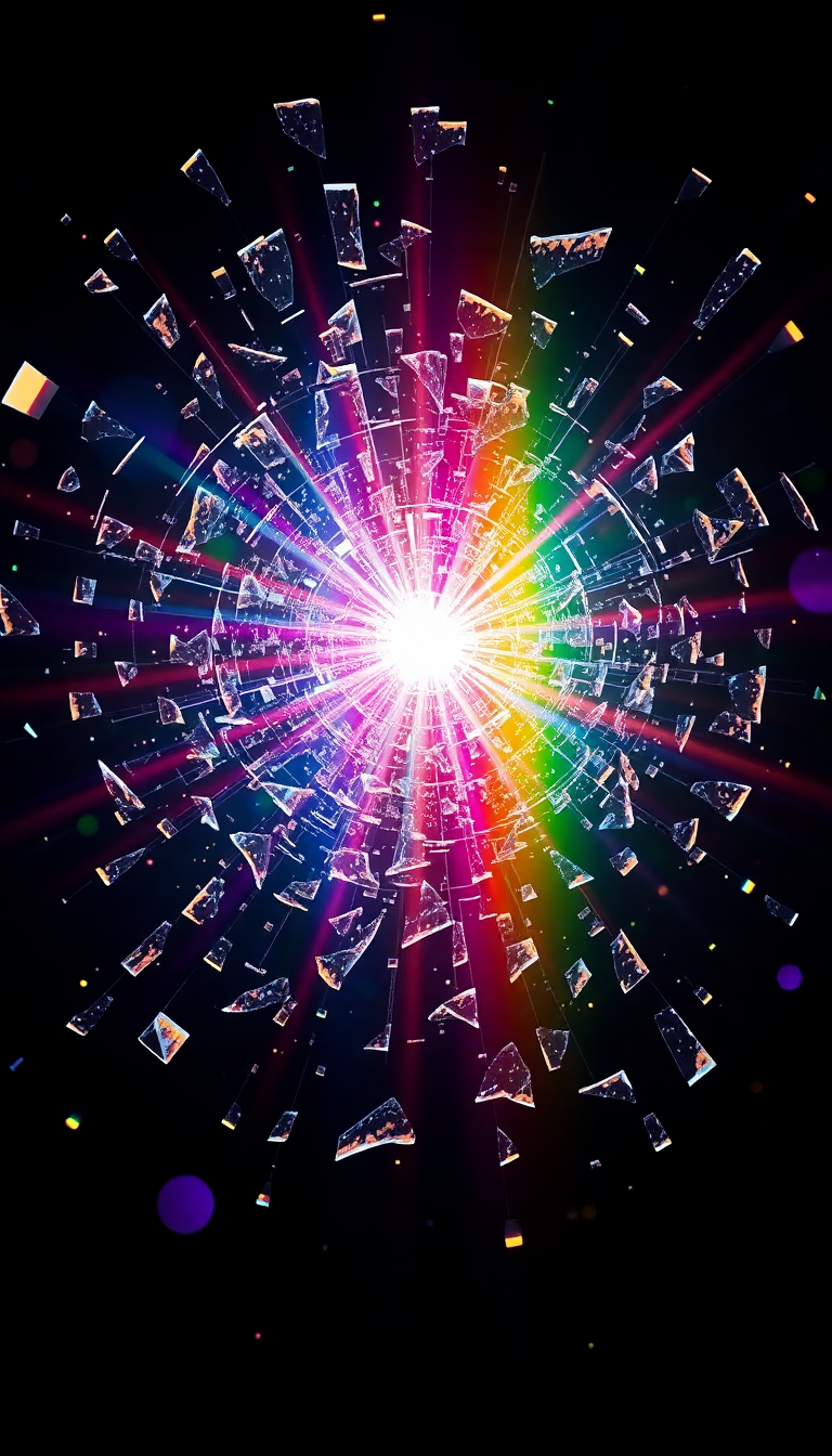 Shattered Glass Prism Light Rainbow Digital art Wallpaper