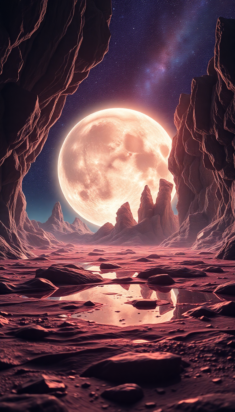 Crystal Caves On Alien Moon Digital art Wallpaper